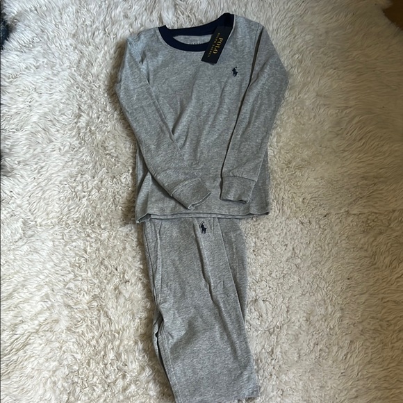 NWT - Polo Ralph Lauren Kids Gray Cotton Pajama Set - Picture 1 of 2